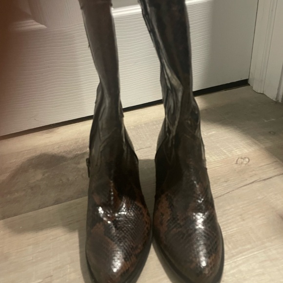 Made in Italy leather cowboy snakeskin boots - Picture 4 of 9